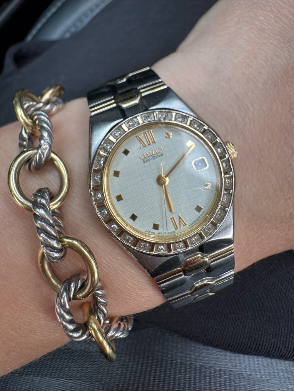 Citizen Two-Tone Women's Eco-Drive Watch with Diamond  Bezel